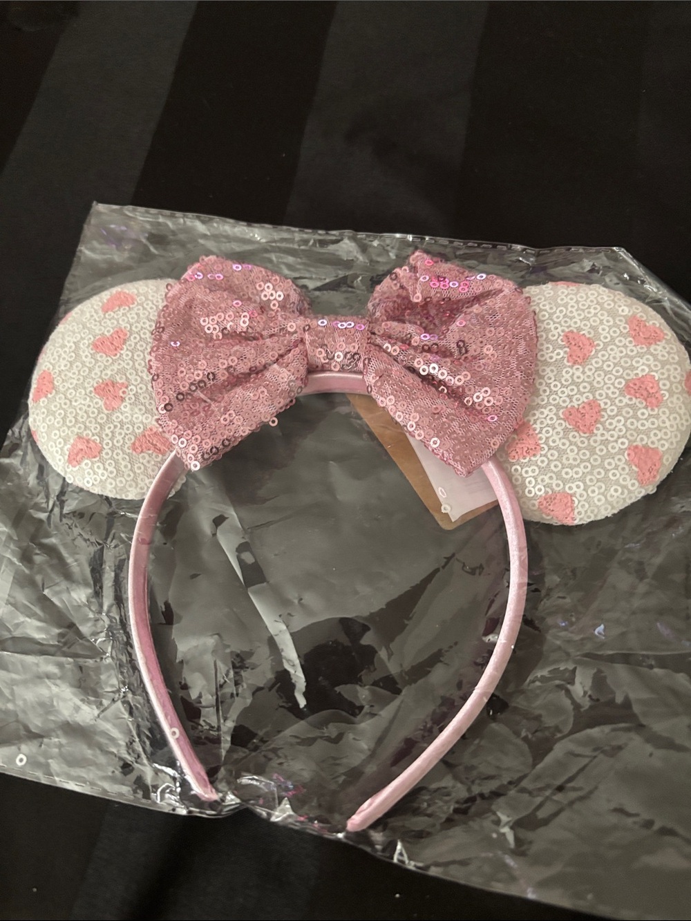 Pink Sequin Minnie Ears Headband